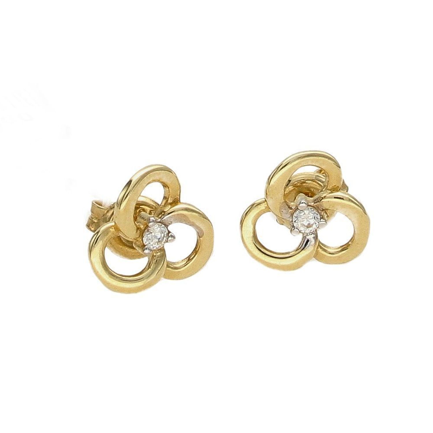 Złote kolczyki 585 kwiatki z cyrkonią KL 2806.jpg